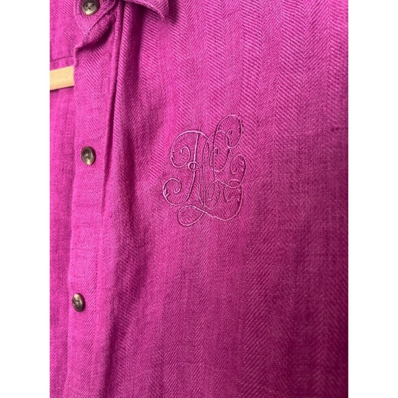 Lauren Ralph Lauren Womens Small Petite PP Purple Button Down Shirt LRL Monogram - Picture 3 of 4
